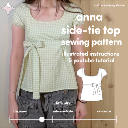 anna side-tie top sewing pattern